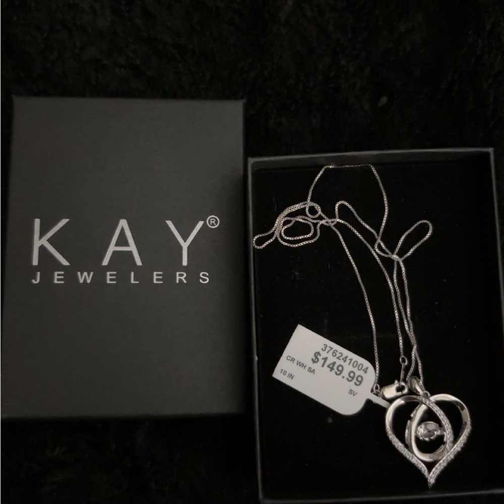Kay Jewelers Silver Double Heart Necklace